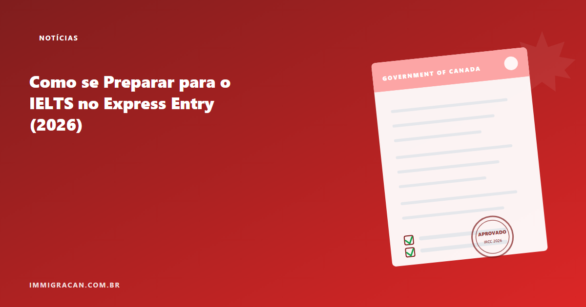 Ilustración del artículo Cómo prepararte para el IELTS de cara a Express Entry (2026) — ImmigraCan, guía de inmigración a Canadá
