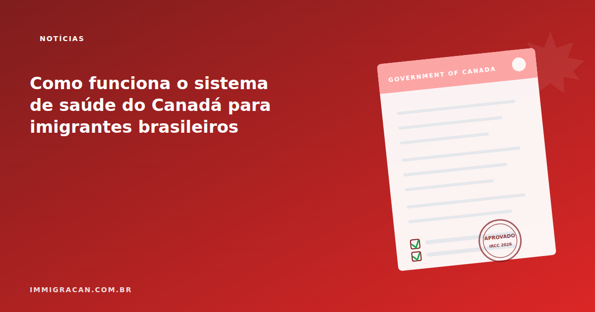 Ilustração do artigo How Canada's Healthcare System Works for Brazilian Immigrants — ImmigraCan, imigração canadense para brasileiros