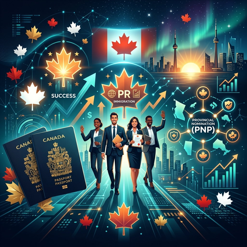 Ilustración del artículo Express Entry: Sorteo del 22 de Junio de 2026 Invita a 955 Candidatos de PNP con CRS 730 — ImmigraCan, guía de inmigración a Canadá