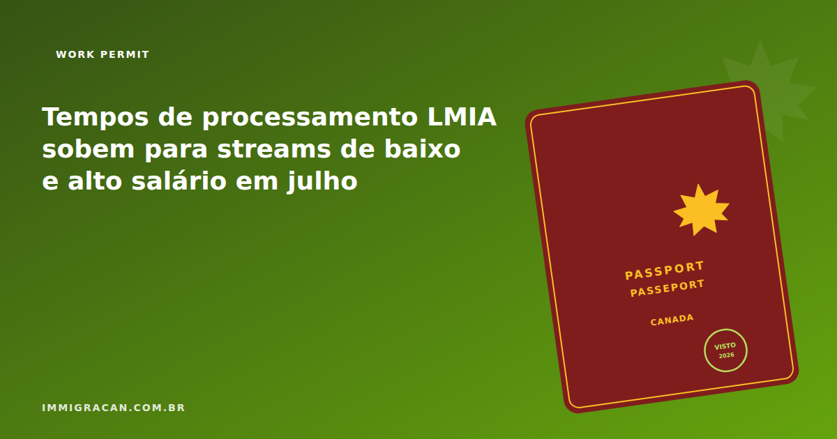 Ilustración del artículo Los tiempos de procesamiento de la LMIA aumentan en julio para las categorías de salario bajo y alto — ImmigraCan, guía de inmigración a Canadá