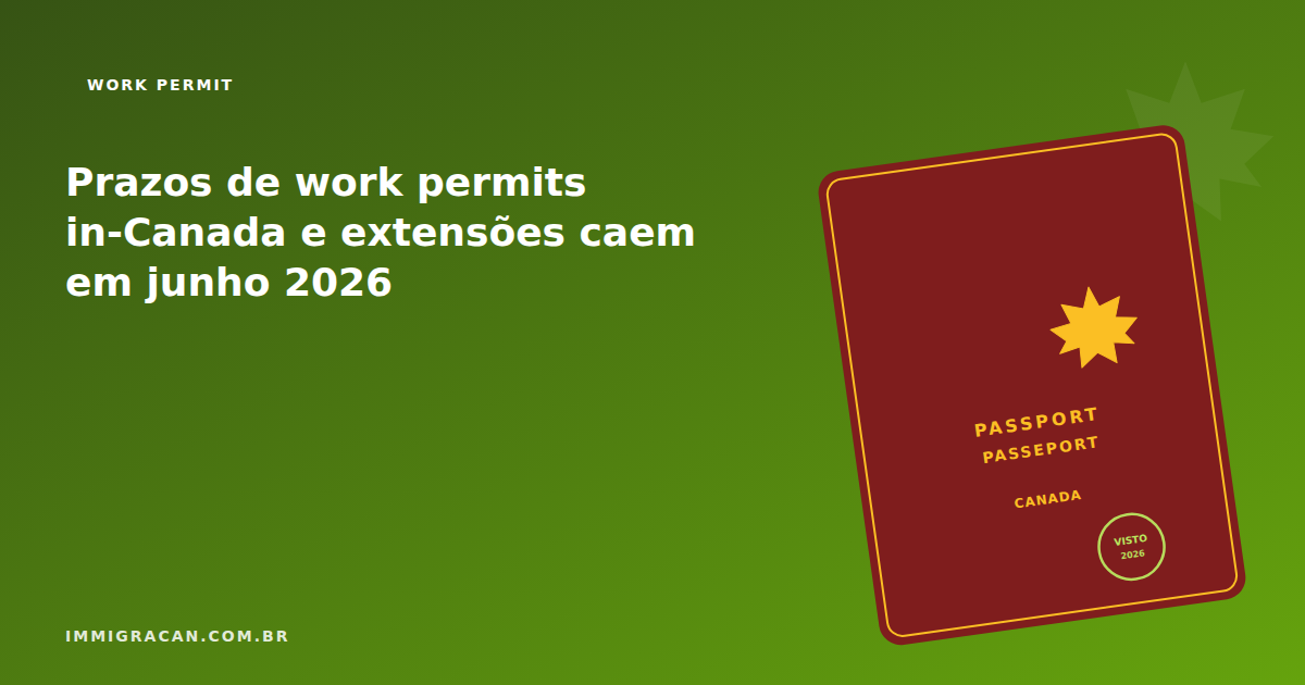 Ilustración del artículo Los tiempos de procesamiento de work permit y extensiones dentro de Canadá bajan en junio de 2026 — ImmigraCan, guía de inmigración a Canadá