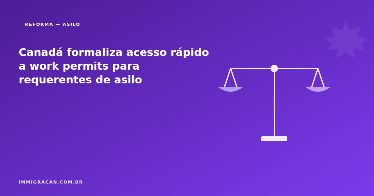 Canada formalizes fast-track work permit access for asylum seekers Ilustração do artigo Canada formalizes fast-track work permit access for asylum seekers — ImmigraCan, imigração canadense para brasileiros